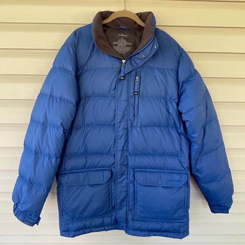 L.L. Bean Men's Royal Blue Goose Down Puffer Coat Sz Medium